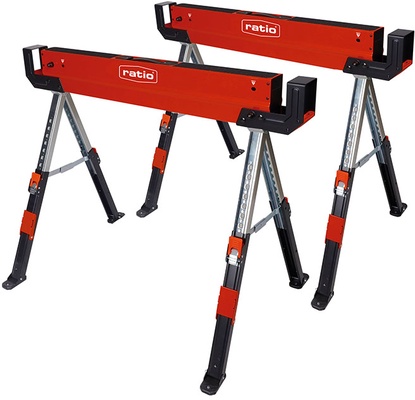 Kit de Caballetes Multifuncion RATIO Acero, Antideslizante, Altura Ajustable, Capacidad 590 kg Kit de Caballetes Multifuncion RATIO Acero, Antideslizante, Altura Ajustable, Capacidad 590 kg